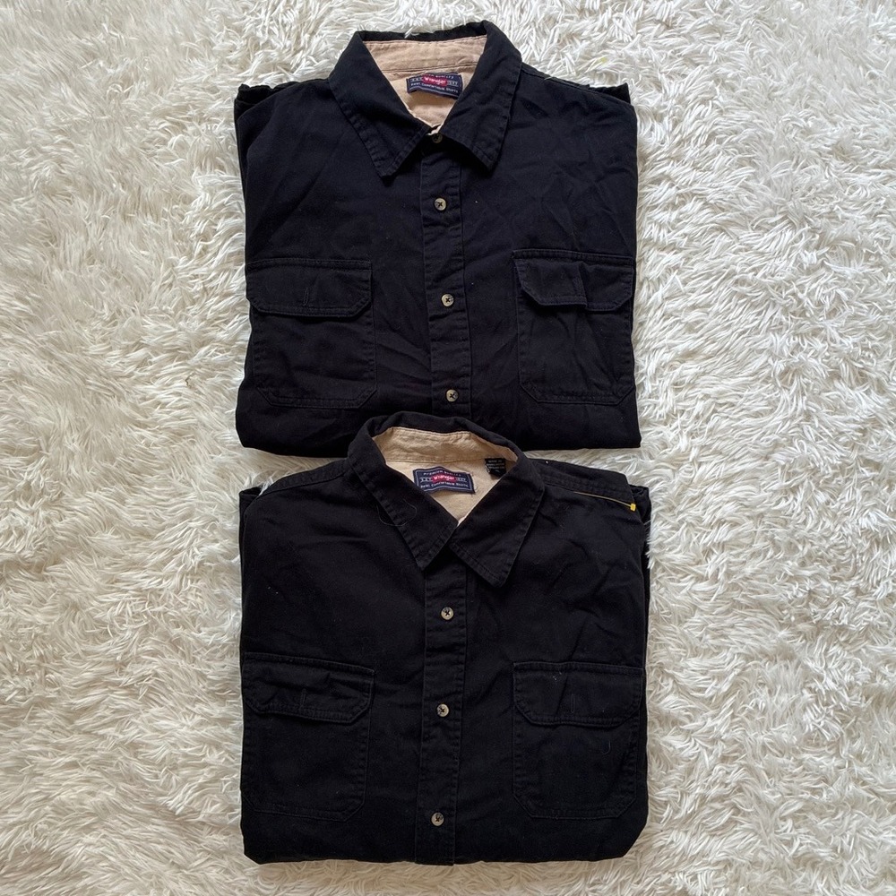 Bundle Wrangler Premium Quality XL Black 100% Cotton Long Sleeve Button Down